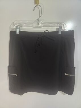 Tangerine Black Drawstring Skort with Zip Pockets, Size Large